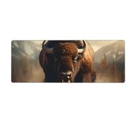 YYHWHJDE Bison Run Picture - Tappetino per mouse extra large, per computer e ufficio, tastiera da gioco antiscivolo, versione ispessita, 30,5 x 80 cm