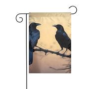 YYHWHJDE Black Crow Birds Prints - Asta per bandiera da giardino, decorazione per cortile esterno, 30,5 x 45,7 cm