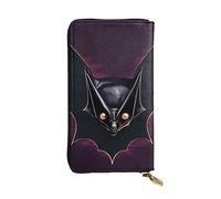 YYHWHJDE Black Ghost Bat Picture Quality Leather Long Clutch Portafoglio Progettato per Ragazze e Donne Alla Moda Elegante 19 x 10,5 cm, Nero , Taglia unica