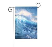 YYHWHJDE Blue Ocean Onde Stampa Bandiera Giardino Decorazione Cortile 30,5 x 45,7 cm Spessore Moda