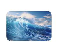 YYHWHJDE Blue Ocean Waves Picture Crystal Velvet Lock Edge Tappeto per camera da letto, salotto, dormitorio, decorazione per la casa