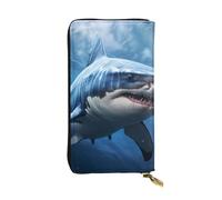 YYHWHJDE Blue Shark Picture - Portafoglio lungo in pelle progettato per ragazze e donne alla moda, elegante e personalizzato, 19 x 10,5 cm, nero, taglia unica, Nero , Taglia unica