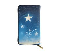 YYHWHJDE Blue Starry Sky Picture Portafoglio lungo pochette in pelle Progettato per ragazze e donne alla moda elegante e personalizzato 19 x 10,5 cm, nero, taglia unica, Nero , Taglia unica