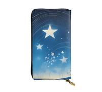 YYHWHJDE Blue Starry Sky Prints Portafoglio lungo pochette in pelle Progettato per ragazze e donne alla moda elegante e personalizzato 19 x 10,5 cm, nero, taglia unica, Nero , Taglia unica
