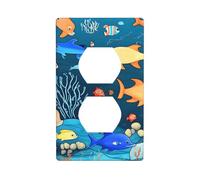 YYHWHJDE Blue Underwater World of Fish Prints, pannello da parete a doppia presa, decorativo, per aree residenziali e commerciali, 11,4 x 7 cm