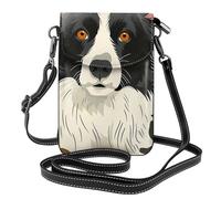 YYHWHJDE border collie florals Picture - Telefono cellulare da donna con prepuzio in pelle, tracolla piccola e regolabile