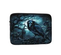 YYHWHJDE Borsa a tasca per laptop da 10 pollici, con motivo corvo, antiurto, per uomini e donne, ideale per viaggi d'affari, scuola e uso quotidiano