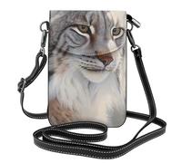 YYHWHJDE Borsa a tracolla in pelle piccola 7,6x4,9 pollici modello della lince del Canada per la passeggiata, il campeggio, lo shopping, il viaggio e l'uso all'aperto