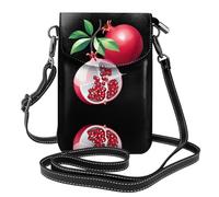 YYHWHJDE Borsa a tracolla in pelle piccola per cellulare, 19,6 x 12,4 cm, motivo melograno per passeggiate, campeggio, shopping, viaggi e uso all'aperto