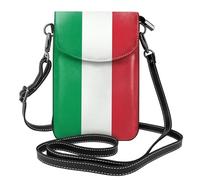 YYHWHJDE Borsa a tracolla in pelle piccola per cellulare, 7,6 x 4,9 pollici, motivo bandiera italiana, per passeggiate, campeggio, shopping, viaggi e uso all'aperto
