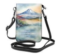 YYHWHJDE Borsa a tracolla in pelle piccola per telefono cellulare, 19,6 x 12,4 cm, modello Pretty Mt. Fuji per passeggiate, campeggio, shopping, viaggi e uso all'aperto