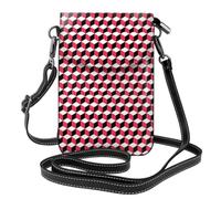YYHWHJDE Borsa a tracolla in vera pelle a scacchi rossi 3D