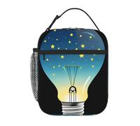 YYHWHJDE Borsa termica portatile per il pranzo con cielo stellato nella lampadina modello riutilizzabile borsa per il pranzo durevole per uomini e donne