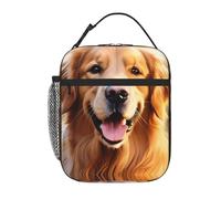 YYHWHJDE Borsa termica portatile per il pranzo, con immagine di un cane Golden Retriever, riutilizzabile, durevole, per uomini e donne, facile da trasportare