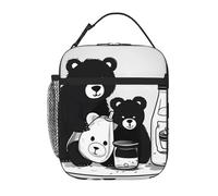 YYHWHJDE Borsa termica portatile per il pranzo, con motivo a orso, riutilizzabile, durevole, per uomini e donne