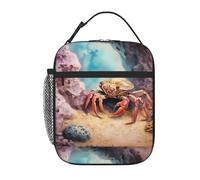 YYHWHJDE Borsa termica portatile per il pranzo con motivo granchio sotto le rocce, riutilizzabile, durevole, per uomini e donne, facile da trasportare
