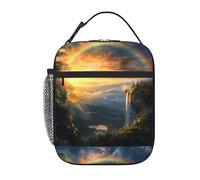 YYHWHJDE Borsa termica portatile per il pranzo con ponte arcobaleno sopra il canyon, riutilizzabile, resistente per uomini e donne, facile da trasportare