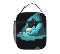 YYHWHJDE Borsa termica portatile per il pranzo con scheletri nel motivo del buco nero, riutilizzabile, durevole, per uomini e donne, facile da trasportare