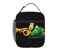 YYHWHJDE Borsa termica portatile per il pranzo con stampa di bruco che soffia tromba riutilizzabile, durevole, per uomini e donne, facile da trasportare