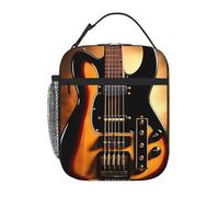 YYHWHJDE Borsa termica portatile per il pranzo, con stampa di chitarra strumentale, riutilizzabile, durevole, per uomini e donne, facile da trasportare