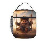 YYHWHJDE Borsa termica portatile per il pranzo con stampa The Little Monster on The Swing, riutilizzabile, per uomini e donne, facile da trasportare