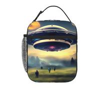 YYHWHJDE Borsa termica portatile per il pranzo, con stampa UFO, riutilizzabile, per uomini e donne, facile da trasportare