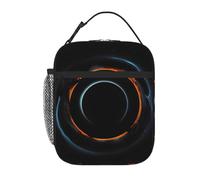 YYHWHJDE Borsa termica portatile per il pranzo misteriosa cosmica con fori neri stampati, borsa per il pranzo riutilizzabile, resistente per uomini e donne, facile da trasportare