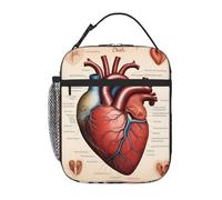 YYHWHJDE Borsa termica portatile per il pranzo, motivo anatomia umana, stampa con grafico a cuore, riutilizzabile, durevole, per uomini e donne, facile da trasportare