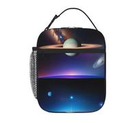 YYHWHJDE Borsa termica portatile per il pranzo, motivo Cosmic Saturno, riutilizzabile, durevole, per uomini e donne, facile da trasportare