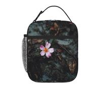 YYHWHJDE Borsa termica portatile per il pranzo, motivo: fiori nel fango, riutilizzabile, durevole, per uomini e donne, facile da trasportare