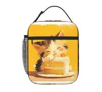YYHWHJDE Borsa termica portatile per il pranzo, motivo: gatto avido, riutilizzabile, durevole, per uomini e donne, facile da trasportare