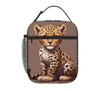 YYHWHJDE Borsa termica portatile per il pranzo, motivo leopardato, riutilizzabile, durevole, per uomini e donne