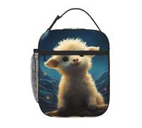 YYHWHJDE Borsa termica portatile per il pranzo, motivo: pecorelle che guardano le stelle, borsa per il pranzo riutilizzabile, durevole per uomini e donne