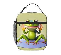 YYHWHJDE Borsa termica portatile per il pranzo, motivo: rana divertente, riutilizzabile, per uomini e donne, facile da trasportare