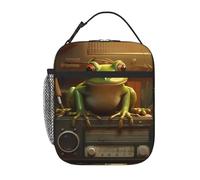 YYHWHJDE Borsa termica portatile per il pranzo, motivo: rana, riutilizzabile, durevole, per uomini e donne