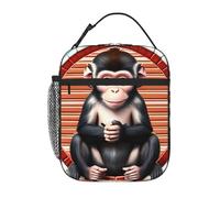 YYHWHJDE Borsa termica portatile per il pranzo, motivo scimmia, riutilizzabile, durevole, per uomini e donne, facile da trasportare