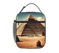 YYHWHJDE Borsa termica portatile per il pranzo, motivo sognando le piramidi di Cheope, riutilizzabile, durevole, per uomini e donne