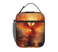 YYHWHJDE Borsa termica portatile per il pranzo, motivo: The Phoenix Reborn in Fire, riutilizzabile, durevole, per uomini e donne, facile da trasportare