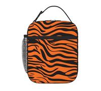 YYHWHJDE Borsa termica portatile per il pranzo, motivo tigre a strisce arancioni, riutilizzabile, durevole, per uomini e donne, facile da trasportare