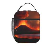 YYHWHJDE Borsa termica portatile per il pranzo, motivo vulcano Kilauea, riutilizzabile, durevole, per uomini e donne