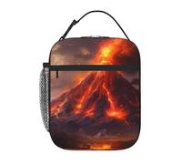 YYHWHJDE Borsa termica portatile per il pranzo, motivo vulcano, riutilizzabile, durevole, per uomini e donne