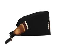 YYHWHJDE Bouffant - Cappellini chirurgici regolabili con stampa Happy Happy Turkey, per uomini e donne, colore: nero