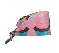 YYHWHJDE Bouffant - Cappucci chirurgici regolabili con motivo porcellini d'India e cupcake, colore: nero