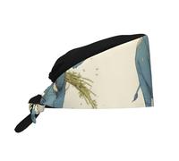 YYHWHJDE Bouffant Scrub Caps Elephant Pick Up Branches Prints - Cappucci chirurgici regolabili per uomini e donne nero