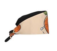 YYHWHJDE Bouffant Scrub Caps Happy Carrot Prints - Cuffia chirurgica regolabile per uomini e donne, nero