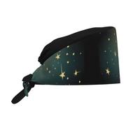 YYHWHJDE Bouffant Scrub Caps Stars in The Cube Prints - Cuffia chirurgica regolabile per uomini e donne, nero