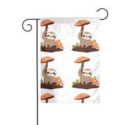 YYHWHJDE Bradipo sotto l'albero dei funghi Immagine Giardino pennone esterno decorazione cortile su entrambi i lati 30,5 x 45,7 cm