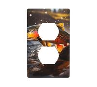 YYHWHJDE Brook - Pannello decorativo da parete con doppia presa per pesca a mosca, per aree residenziali e commerciali, 11,4 x 7 cm