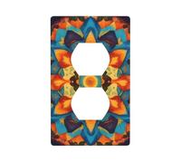 YYHWHJDE Caleidoscopio Mandala Picture Double Socket Pannello di copertura per presa elettrica è resistente agli urti e durevole 11,4 x 7 cm