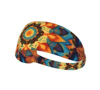 YYHWHJDE Caleidoscopio Mandala Picture Sport Fascia per le donne a prova di sudore fascia elastica estiva